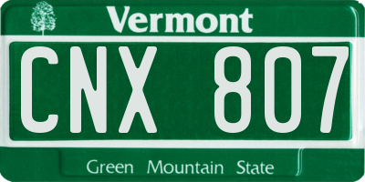 VT license plate CNX807