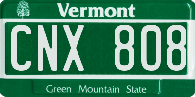 VT license plate CNX808