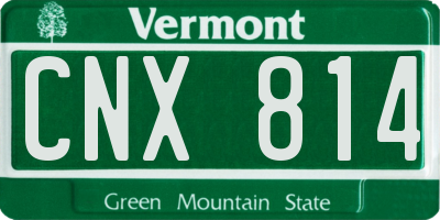 VT license plate CNX814