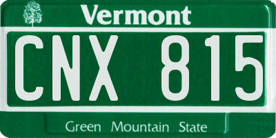 VT license plate CNX815