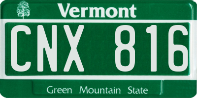 VT license plate CNX816