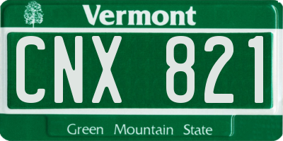 VT license plate CNX821