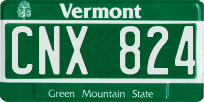 VT license plate CNX824