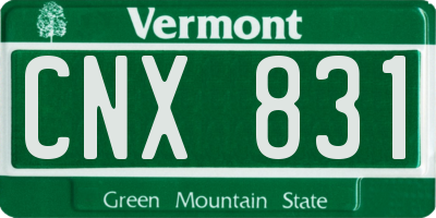 VT license plate CNX831