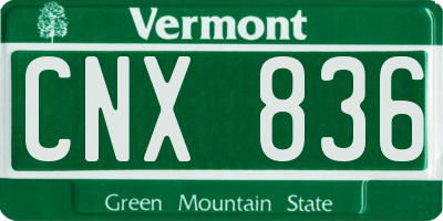 VT license plate CNX836