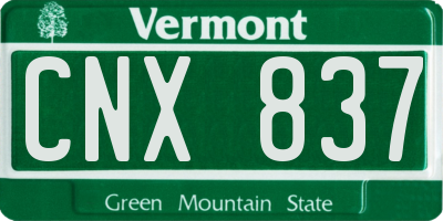 VT license plate CNX837