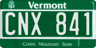VT license plate CNX841