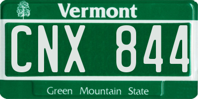 VT license plate CNX844
