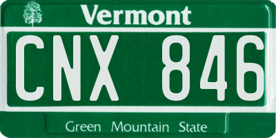 VT license plate CNX846