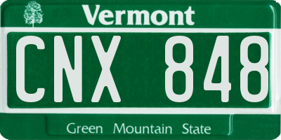 VT license plate CNX848