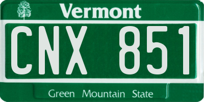 VT license plate CNX851