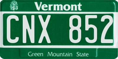 VT license plate CNX852