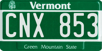 VT license plate CNX853