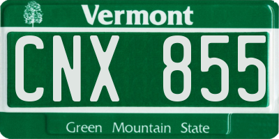 VT license plate CNX855