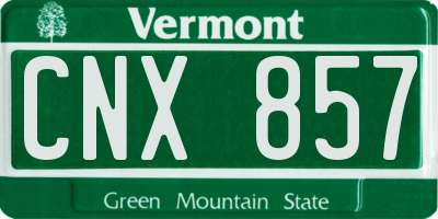 VT license plate CNX857