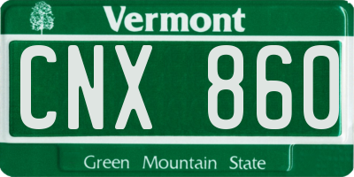 VT license plate CNX860