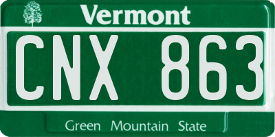 VT license plate CNX863