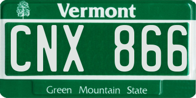 VT license plate CNX866