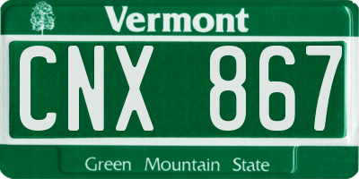 VT license plate CNX867