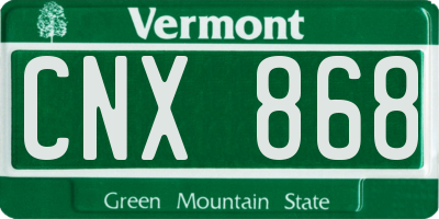 VT license plate CNX868