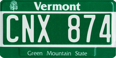 VT license plate CNX874