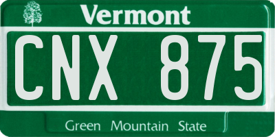 VT license plate CNX875