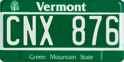 VT license plate CNX876