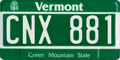 VT license plate CNX881