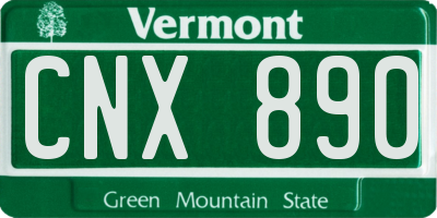 VT license plate CNX890