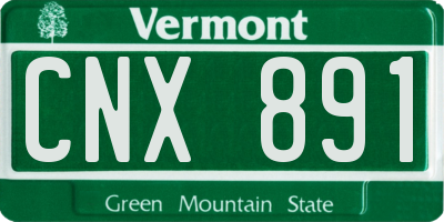 VT license plate CNX891