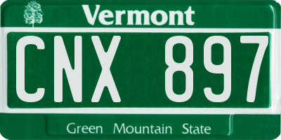 VT license plate CNX897