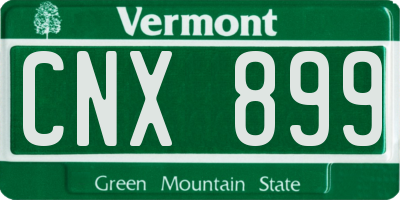 VT license plate CNX899