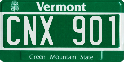 VT license plate CNX901