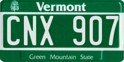 VT license plate CNX907
