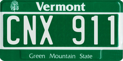VT license plate CNX911