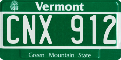 VT license plate CNX912