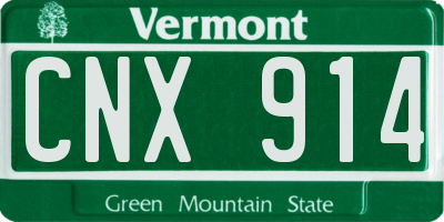 VT license plate CNX914