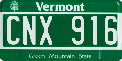 VT license plate CNX916