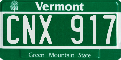 VT license plate CNX917