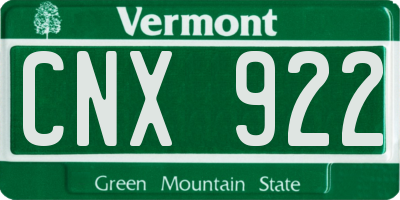 VT license plate CNX922