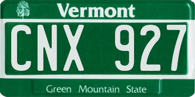 VT license plate CNX927