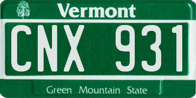 VT license plate CNX931