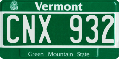 VT license plate CNX932