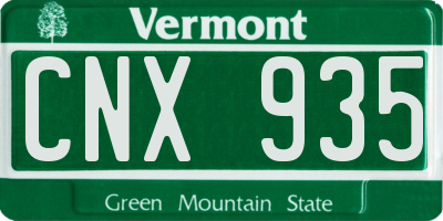 VT license plate CNX935