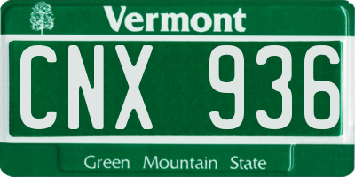 VT license plate CNX936
