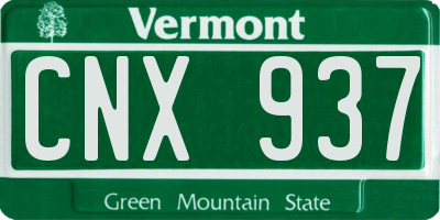 VT license plate CNX937