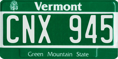 VT license plate CNX945