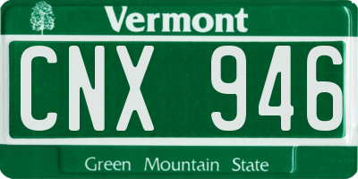 VT license plate CNX946