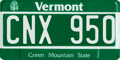 VT license plate CNX950
