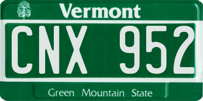 VT license plate CNX952